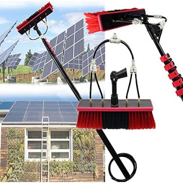 Imagem de Escova de limpeza, poste de limpeza, escova telescópica alimentada por água, extensível, solar, fotovoltaico, escova de limpeza para ambiente externo (6 m/20 pés)