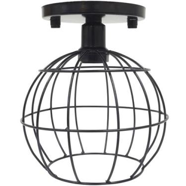 Imagem de Lustre Teto Plafon Industrial Aramado Globo Retrô Luminária Sobrepor V