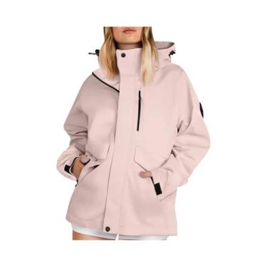 Imagem de Jaqueta Feminina Corta-Vento Impermeável Com Capuz E Zíper Fina Para E