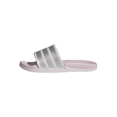 Imagem de adidas Sandália feminina Adilette Comfort 2.0 Slide, Quase rosa/prata metálico/quase rosa, 34