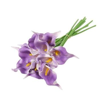 Imagem de Flores De Lírio Calla Brancas Artificiais 2 5 Peças Decoração Para Chá