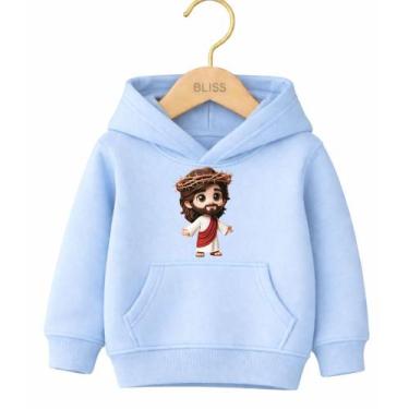 Imagem de Moletom Canguru Infantil Estampa Jesus Braços Abertos 1019 Outono Inve