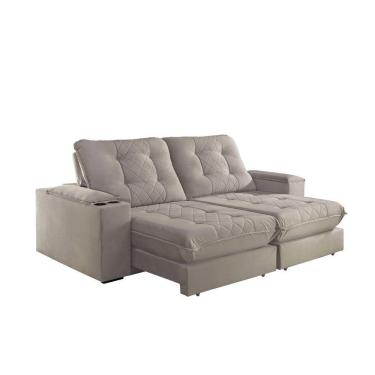 Imagem de Sofá Retrátil Botucatu 2,90m 05 Lugares Molas Ensacadas Txr Bege