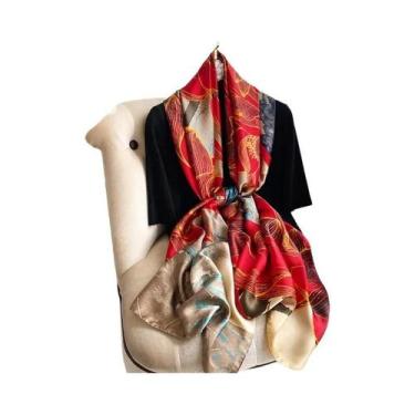 Imagem de Lenço de primavera feminino design de luxo material de poliéster lenço