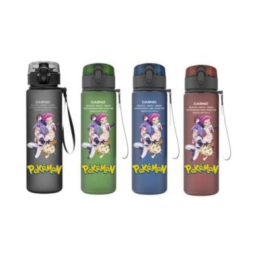 Imagem de Garrafa De Água Plástica De 560ML Do Pokémon Pikachu, Squirtle E Bulba