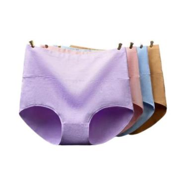 Imagem de Calcinhas De Algodão De Cintura Alta plus Size Para Mulheres, Cuecas M