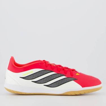 Imagem de Chuteira Adidas Predator Club Futsal Branca e Vermelha, 38