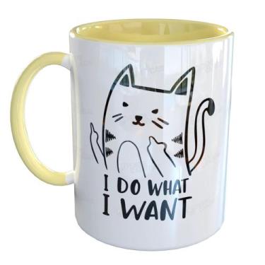 Imagem de Caneca Porcelana Gato I Do What I Want Divertida - Pense Canecas, Amar