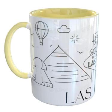 Imagem de Caneca Porcelana Las Vegas - Pense Canecas, Amarelo