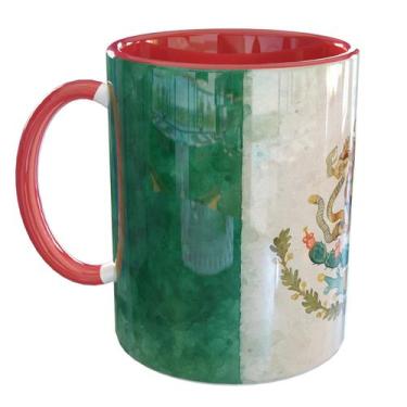 Imagem de Caneca Porcelana Mexico Bandeira - Pense Canecas, Vermelho