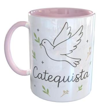 Imagem de Caneca Porcelana Catequista - Pense Canecas, Rosa Claro