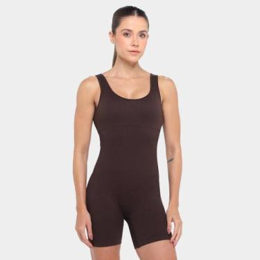 Imagem de Macacão Hering Feminino, Marrom escuro, P