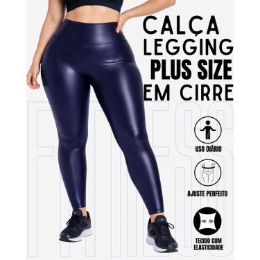 Imagem de Calça Legging Plus Size Em Cirre Imita Couro Brilho Fosco Feminino WOLFOX-Feminino