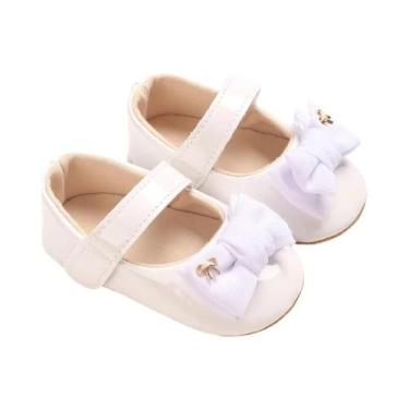 Imagem de Sapatos De Batismo Para Meninas Recém-Nascidas, Brancos, Com Solado De