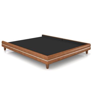 Imagem de Cama Queen Base Box 160cm Many P02 Sintético Caramelo - Mpozenato