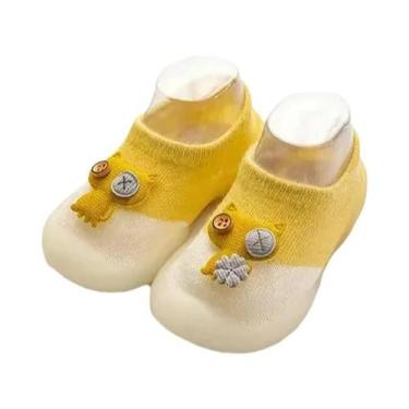 Imagem de Sapatos De Bebê Respiráveis E Antiderrapantes Em Algodão Cardado, Meia
