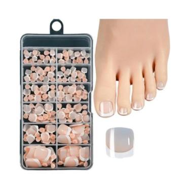 Imagem de Unhas Postiças Francesas De 9 Cores, 120 Peças, Curtas, Quadradas, Bri