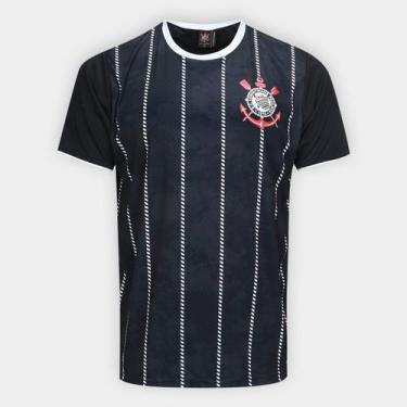 Imagem de Camiseta Corinthians Corinto Masculina - Braziline, Preto, M