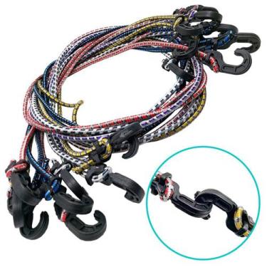 Imagem de Kit 10 Extensor Elástico Corda 1,5 Metro Com Gancho Para Bagageiro Mot
