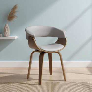 Imagem de Cadeira em Madeira Elba Bege/Fendi/Marrom - OR Design