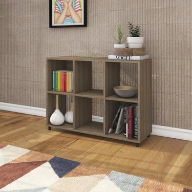 Imagem de Estante de Livros 90CMX66CM Multiuso E1719 Bege/Amendoa - Tecno Mobili