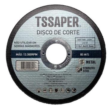 Imagem de Disco de corte tamanho 115mm para esmerilhadeira Tssaper