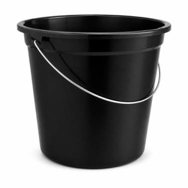 Imagem de Balde Redondo 7L com Alça Reforçada Easyplast Preto Multiuso Limpeza L