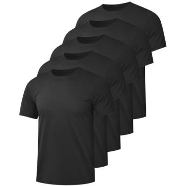 Imagem de Camiseta Kinglaman 5 Unidades Malha Secagem Rápida Esportiva