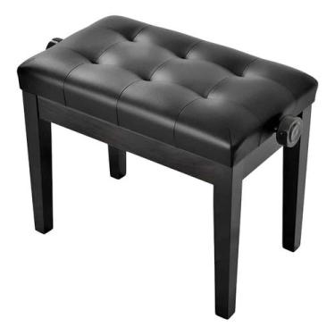 Imagem de Banco Para Piano Preto Luxo Com Regulagem Altura Confortável - Império