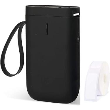 Imagem de Máquina de etiquetar com fita, máquina portátil de etiquetagem com Bluetooth D11, mini impressora de etiquetas portátil sem fio para smartphone, tablet, escritório, uso doméstico (preto)