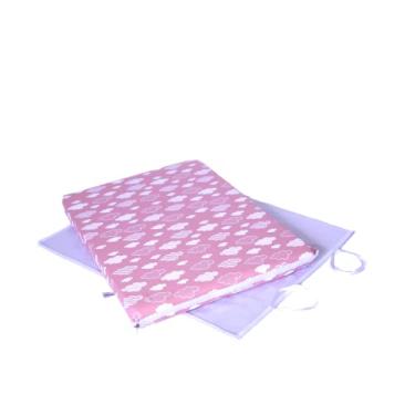 Imagem de Trocador Bebê Confortável, Prático e Fácil de Lavar Para Cômoda Nuvem com Detalhes em Rosa: Proporcionando Mais Conforto para Seu Bebê
