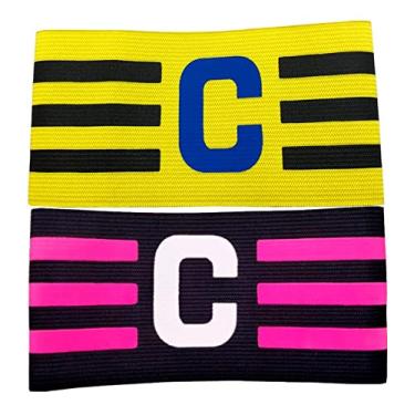 Imagem de Faixa de Capitão Braçadeira de Futebol Pack 2 Unidades Várias Cores Pronta Entrega (Preta e Amarela)