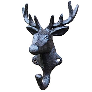 Imagem de GUIPAIHAI Ganchos para plantas feitos à mão em ferro fundido preto antigo gancho para casacos (cor: preto antigo, tamanho: 11 x 6,4 x 15,5 cm)