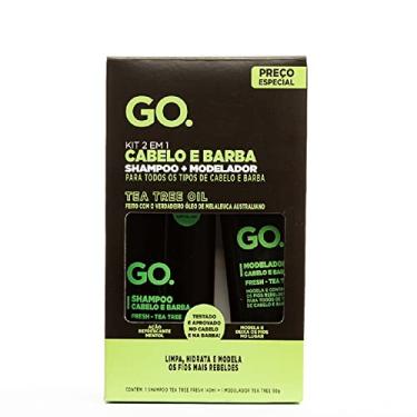 Imagem de Kit Shampoo + Modelador cabelo e barba Tea Tree, anti coceira e anticaspa natural, Go Man