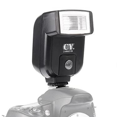 Imagem de FocusFoto YINYAN CY-20 Universal Hot Shoe On-Camera Flash Speedlite Eletrônico Speedlite com porta de sincronização para Nikon Canon, Panasonic, Olympus, Pentax Alpha Digital DSLR Flash Light