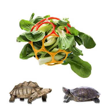 Imagem de Besimple Brinquedo de bola de tartaruga, alimentador de feno de tartaruga, bola de alimentação, bola de grama, suporte de alimentador de frutas e legumes, brinquedo de forrageamento para animais