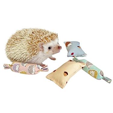Imagem de 4 peças mini travesseiros de ouriço brinquedos de animais pequenos habitat decoração gaiola acessórios suprimentos ouriço adereços de foto brinquedo para furão, coelho, pássaro, papagaio, rato, chinchila, rato, gerbo, hamster anão