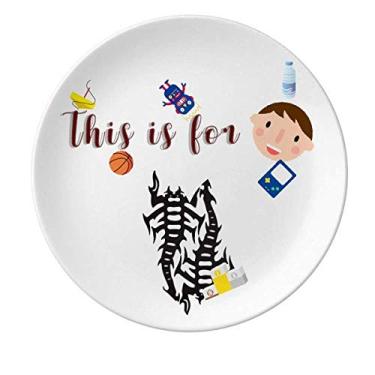 Imagem de Prato de porcelana Scorpion natural para emparelhamento de insetos para jantar redondo menino homem