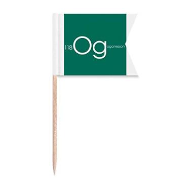 Imagem de Tabela de menstruação de elementos químicos raro Oganesson Og bandeiras de palito de dente marcação para bolo de festa prato de queijo