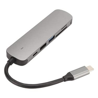 Imagem de Hub USB C, 6 Em 1 Tipo C Docking Station, Interface Multimídia Tipo C para HD USB3.0 USB2.0 Cartão de Armazenamento Cartão de Memória PD Docking Station