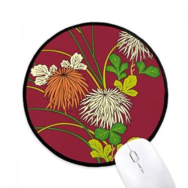 Imagem de Mouse pad com pintura de cultura japonesa outono mesa escritório tapete redondo para computador