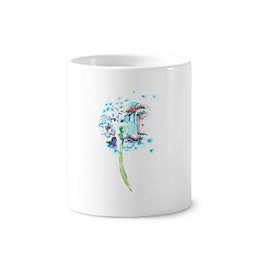 Imagem de Dente-de-leão Cabine Vaso de Mesa Aquarela Pintura Escova de Dentes Suporte Caneca, Suporte de Cerâmica