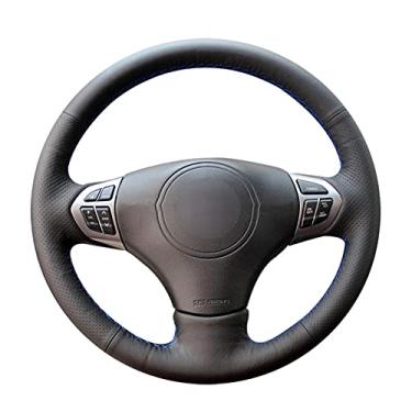 Imagem de TPHJRM Capa de volante de couro artificial de PU costurada à mão, adequada para Suzuki Grand Vitara 2007 2008 2009 2010 2011 2012 2013