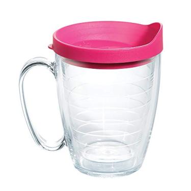 Imagem de Copo Tervis Clear & Colorful Lidded, parede dupla, 473 ml, Fuchsia/transparente