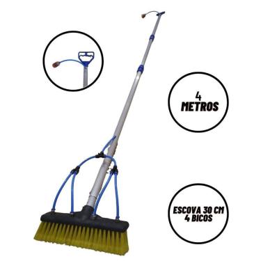 Imagem de Vassoura Para Limpeza Placa Solar Profissional Cabo 4 Metros