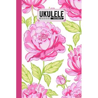 Imagem de Ukulele Tab Sheets: Ukulele Chord Diagrams / Blank Ukulele Tablature Notebook With Flowers Cover by Gunnar Witte