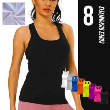 Imagem de Camiseta Regata Dry Fit Feminina Blusinha Tecido Furadinho Academia Fi
