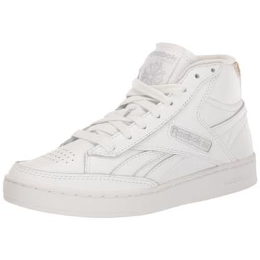 Imagem de Reebok Tênis feminino de cano alto Club C Form, Branco/preto/cinza puro, 6.5