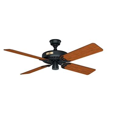 Imagem de Hunter Fan Company 23838 Hunter Original Ventilador de teto para ambientes internos e externos com controle de corrente de puxar, 132 cm, preto