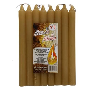 Imagem de Kit 8 Velas Com Cera De Abelha Natural de 16 cm, Maciça, Artesanal, Aroma e Qualidade Incomparável.